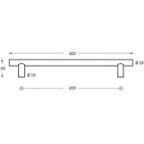 Intersteel Deurgreep T-model Ø 20 Mm – 300 Mm Mat Zwart