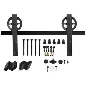 Intersteel Schuifdeur Systeem 2 meter hangrollen met spaakwiel staal mat zwart