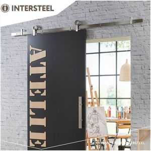 Intersteel - Schiebetürsystem 200 cm Modern Top Edelstahl gebürstet