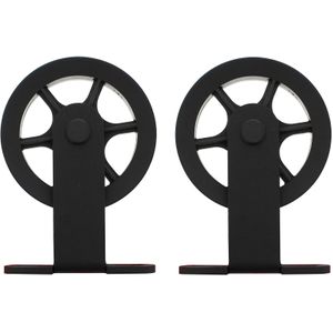 Intersteel Set van 2 hangrollen Wheel Top 170 mm mat zwart