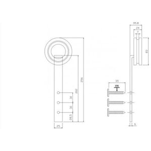 Intersteel | Set van 2 hangrollen Modern | 255mm | Mat Zwart