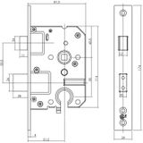 Intersteel | Veiligheidsslot | PC55mm | SKG2 | Met rechthoekige voorplaat 25x174mm PC55