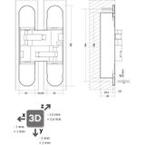 Intersteel Scharnier 160 X 32 Mm Zamak – Nikkel 3D Verstelbaar