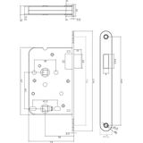 Intersteel Woningbouw Magneet Badkamer/Toilet Slot 63/8m - Voorplaat Afgerond Zwart