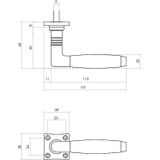 Intersteel Deurkruk Ton 400 met rozet 38x38x7mm messing getrommeld/ebbenhout