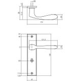 Intersteel - Deurklink Banaan - Messing Getrommeld - Set Deurklinken met Schild