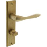 Intersteel - Deurklink Banaan - Messing Getrommeld - Set Deurklinken met Schild