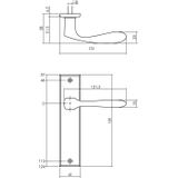 Intersteel Deurkruk Banaan met schild 181x41x7mm mat zwart Blind