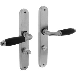 Intersteel deurklink Courgette met ovaal schild 238x39x9mm WC63/8 mat chroom