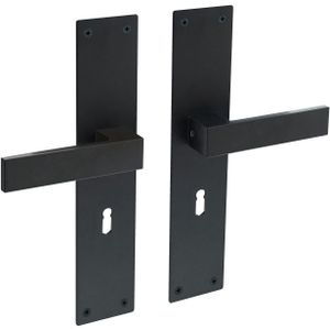 Intersteel Deurklink Amsterdam schild zwart sleutelgat 56mm