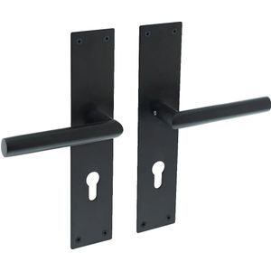 Intersteel Deurkruk Jura met schild 250x55x2mm profielcilindergat 72mm zwart PC72