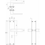 Intersteel Deurkruk Amsterdam met schild 250x55x2mm sleutelgat 56mm rvs geborsteld