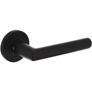 Intersteel deurkruk met rozet - Hoek 90° - mat zwart