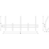 Intersteel Kapstok 5 haken zwart