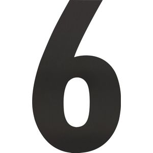 Intersteel | Huisnummer 6 | XXL Hoogte 50cm | RVS/Mat Zwart