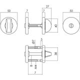 Intersteel Rozet toilet-/badkamersluiting ø50x2mm aluminium zwart