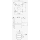 Intersteel Toilet-/Badkamersluiting George Vrij/Bezet Messing Getrommeld