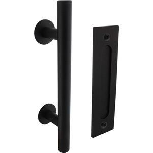 Intersteel Deurgreep T-model Ø25x305 mm met schuifdeurkom 220x60 mm zwart