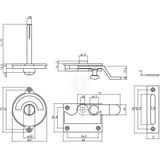 Intersteel WC-overslag met Bocht Rood / Groen Messing Ongelakt