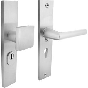 Intersteel | Veiligheidsbeslag met kerntrekbeveiliging SKG3 profielcilinder | Rechthoekig | Voordeurbeslag | Aluminium F1 PC55