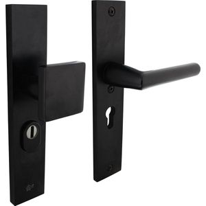 Intersteel Veiligheidsbeslag met Kerntrekbeveiliging SKG*** Profielcilinder 55 Mm Rechthoekig Voordeurbeslag Zwart