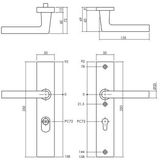 Intersteel Veiligheidsbeslag met Kerntrekbeveiliging SKG*** Profielcilinder 72 Mm Rechthoekig Achterdeurbeslag Zwart