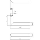 Intersteel Achterdeurbeslag set SKG3 Deurkruk Jura op massieve rozet ø53x10 mm met kerntrekbeveiliging rvs geborsteld