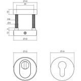 Intersteel Set achterdeurbeslag rond SKG*** met kerntrekbeveiliging rvs geborsteld