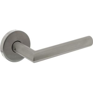 Intersteel Deurklink Jura Op Massief Ronde Rozet Ø53x10 mm geborsteld Rvs Achterdeurbeslag