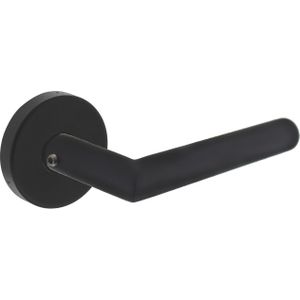 Intersteel Deurklink Jura Op Massief Ronde Rozet Ø53x10 mm Rvs Zwart Achterdeurbeslag