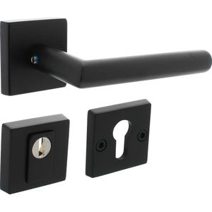 Intersteel Set achterdeurbeslag Jura op vierkant rozet SKG3 zwart RVS
