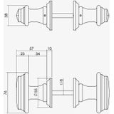 Intersteel Knopkruk rand met rozet hout