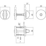 Intersteel Deurbeslag set wc slot zwart met deurkruk Eucla met rozet zwart