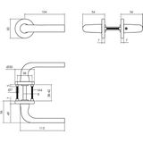 Intersteel Deurbeslag set wc slot zwart met deurkruk Eucla met rozet zwart