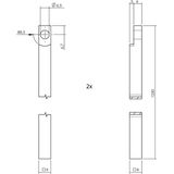 Intersteel | Kruk-espagnolet | Kruiskruk met stangenset 2x1250mm | Verchroomd