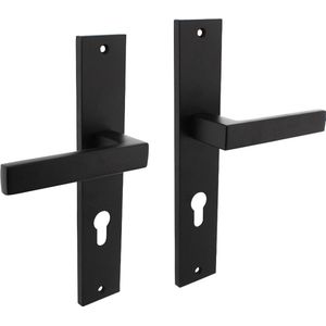 Intersteel Deurkruk Hera op schild 245x45 mm profielcilindergat 72 mm mat zwart