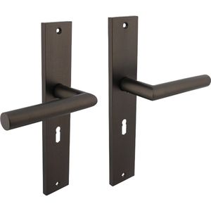 Intersteel Deurklink Bastian op schild 245x45 mm sleutelgat antracietgrijs
