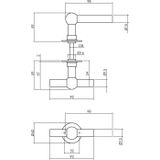 Intersteel Deurkruk L/T Bol met Ronde Rozet ø42x2 Mm Rvs Geborsteld