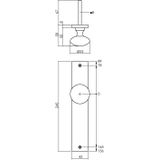 Intersteel Knop op rechthoekig schild Antraciet grijs Blind