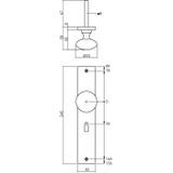 Intersteel Knop op rechthoekig schild met sleutelgat SL56 mat zwart SL56