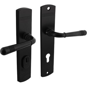 Intersteel Achterdeurbeslag Helena kruk/kruk profielcilindergat 72 mm met kerntrekbeveiliging zwart