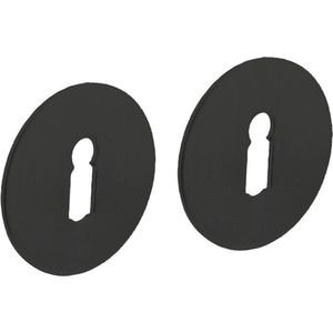 Intersteel rozetten met sleutelgat zelfklevend plat 55x2mm - RVS/mat zwart