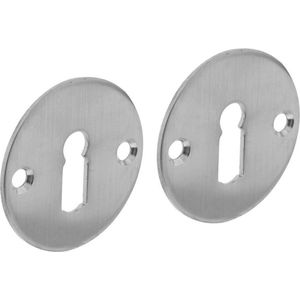 Intersteel | Rozet | Rond | Plat | 50mm | Sleutelgat plat | RVS Geborsteld