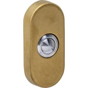 Intersteel Deurbel drukker ovaal verdekt PVD messing getrommeld
