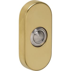 Intersteel Deurbel drukker ovaal verdekt PVD messing