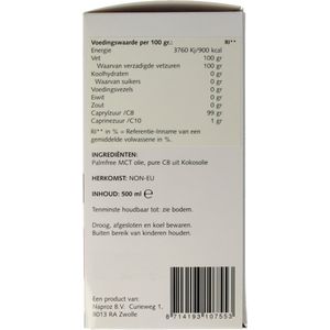 Naproz - Nutriforce - Pure C8 MCT Olie - 100% Kokosolie - 500ml
