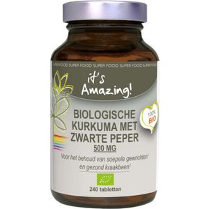 Its Amazing - Kurkuma Zwarte Peper - Tabletten - Biologisch - 90 Stuks