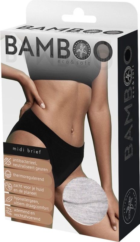 Naproz - Bamboo Midi Brief - Grijs - Onderbroek - Hypoallergeen en Antibacterieel