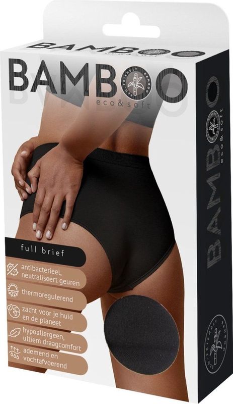 Naproz - Bamboo Full Brief - Zwart - Onderbroek - Hypoallergeen en Antibacterieel