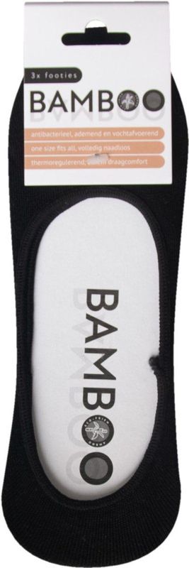 Bamboo - Footies - Zwart - 3-Pack - Bamboe